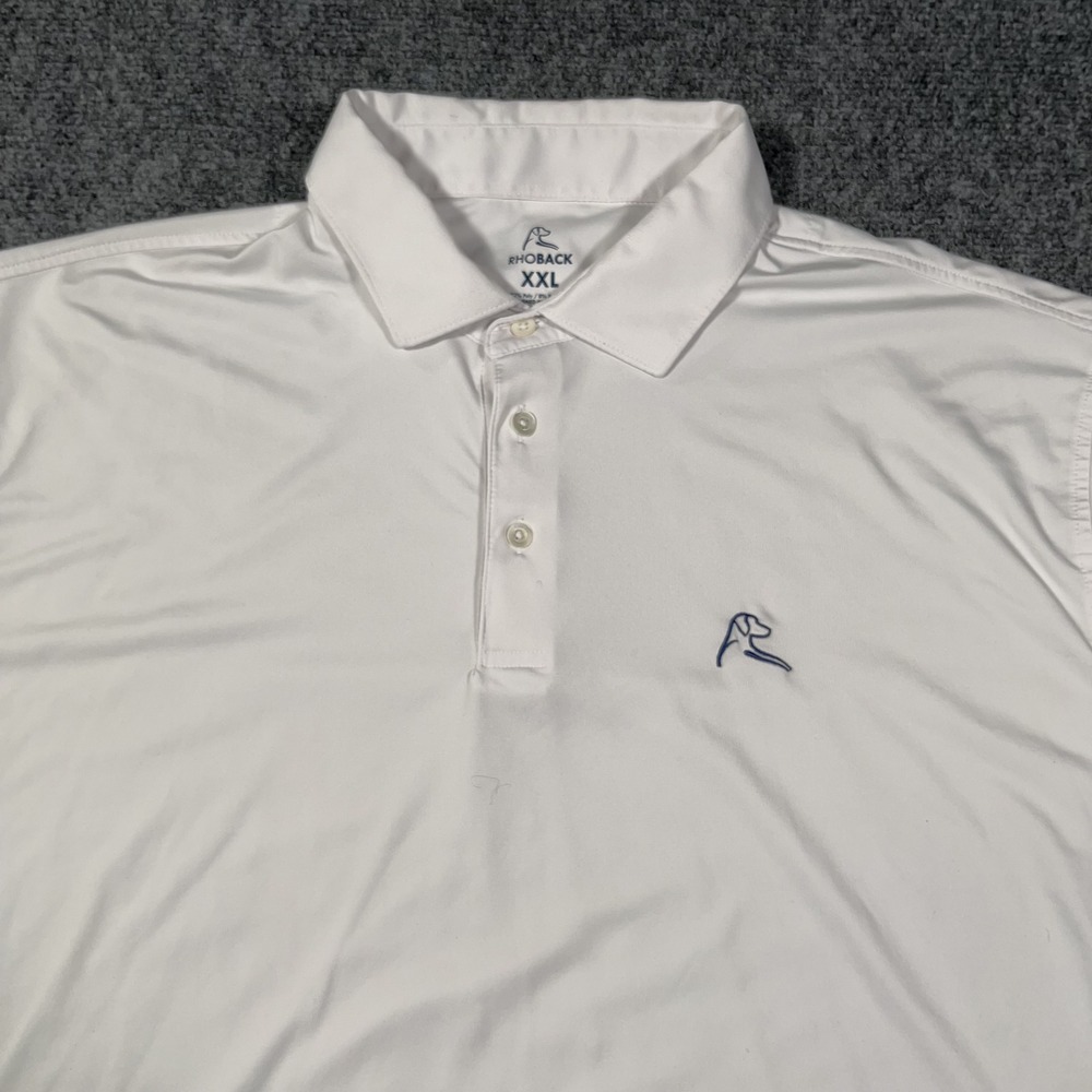 Rhoback Ball Boy Performance Polo Shirt Mens XXL Short Sleeve‎ White